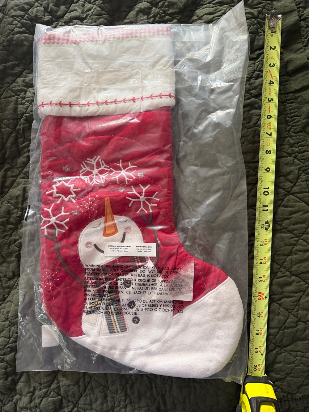 NWT Pottery Barn Kids Red and White Snowman Holiday Stocking no monogram